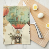 heteluchtballon in een sereen landschap (10) theedoek (Quarter Fold)