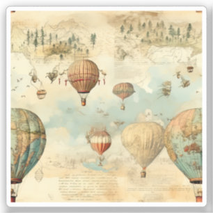 heteluchtballon in een sereen landschap (11) sticker