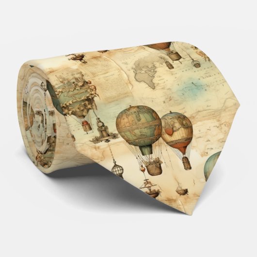  heteluchtballon in een sereen landschap (12) stropdas (Opgerold)