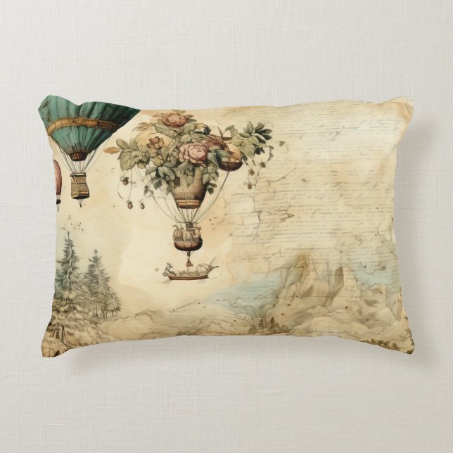  heteluchtballon in een sereen landschap (1) accent kussen (Voorkant)