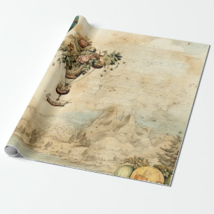 heteluchtballon in een sereen landschap (1) cadeaupapier