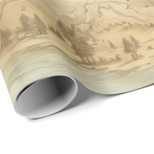 heteluchtballon in een sereen landschap (1) cadeaupapier (Rol Hoek)