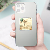  heteluchtballon in een sereen landschap (1) sticker (Telefoon)