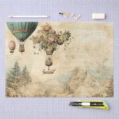  heteluchtballon in een sereen landschap (1) tissuepapier (Craft)