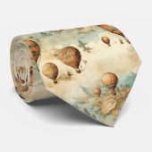  heteluchtballon in een sereen landschap (2) stropdas (Opgerold)