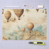  heteluchtballon in een sereen landschap (2) tissuepapier (Craft)