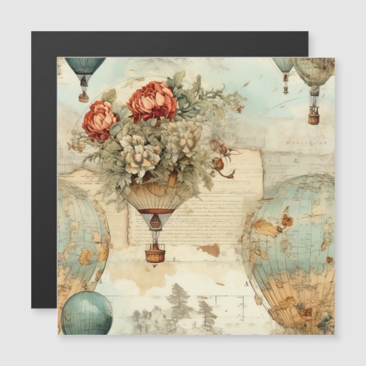  heteluchtballon in een sereen landschap (3) (Voorkant / Achterkant)