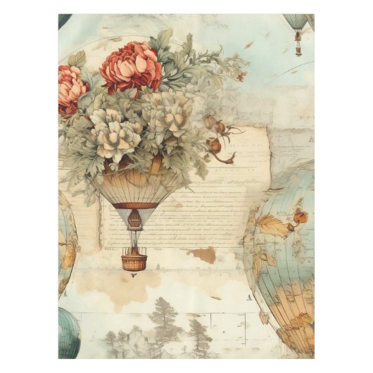 heteluchtballon in een sereen landschap (3) tafelkleed (Voorkant)