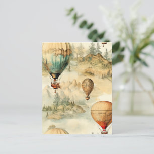  heteluchtballon in een sereen landschap (4) briefkaart