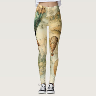  heteluchtballon in een sereen landschap (4) leggings