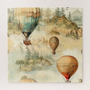 heteluchtballon in een sereen landschap (4) legpuzzel