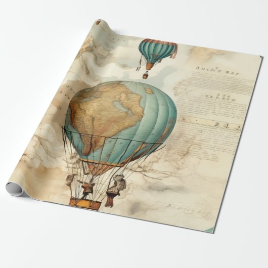 heteluchtballon in een sereen landschap (5) cadeaupapier (Uitgerold)