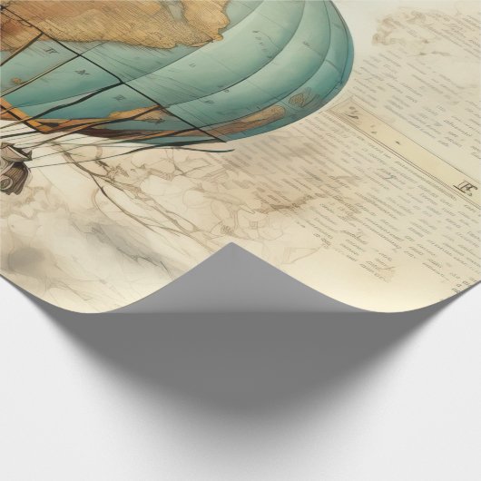  heteluchtballon in een sereen landschap (5) cadeaupapier (Hoek)