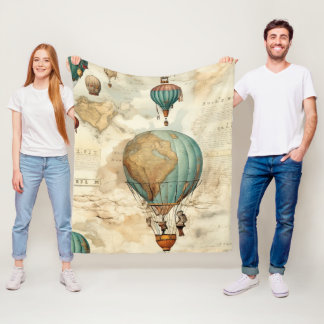  heteluchtballon in een sereen landschap (5) fleece deken