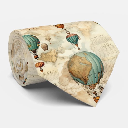 heteluchtballon in een sereen landschap (5) stropdas (Opgerold)