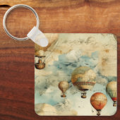 heteluchtballon in een sereen landschap (6) sleutelhanger (Voorkant)