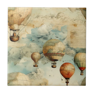  heteluchtballon in een sereen landschap (6) tegeltje