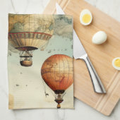 heteluchtballon in een sereen landschap (6) theedoek (Quarter Fold)