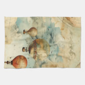 heteluchtballon in een sereen landschap (6) theedoek (Horizontaal)