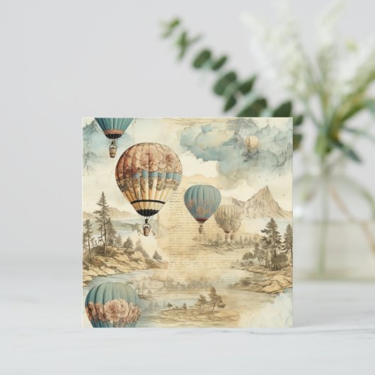 heteluchtballon in een sereen landschap (7) (Staand voorkant)