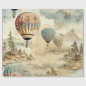  heteluchtballon in een sereen landschap (7) cadeaupapier (Vlak)