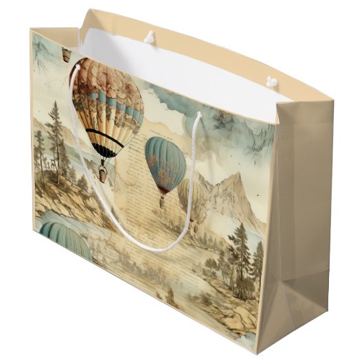  heteluchtballon in een sereen landschap (7) groot cadeauzakje (Achterkant Gekanteld)