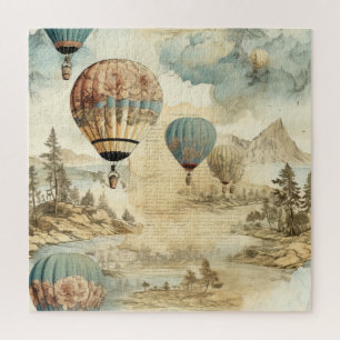 heteluchtballon in een sereen landschap (7) legpuzzel