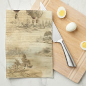 heteluchtballon in een sereen landschap (7) theedoek (Quarter Fold)