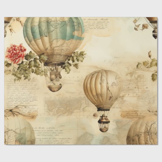 heteluchtballon in een sereen landschap (9) cadeaupapier (Vlak)