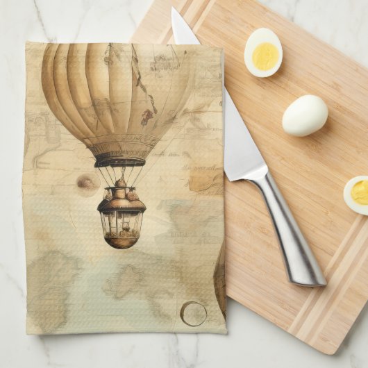 heteluchtballon in een sereen landschap (9) theedoek (Quarter Fold)