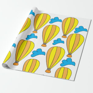 Heteluchtballon Wolken Heteluchtballon Cadeaupapier