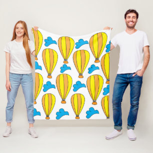 Heteluchtballon Wolken Heteluchtballon Fleece Deken