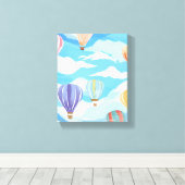 Heteluchtballonnen Aquarel Schilderkunst  Canvas Afdruk (Insitu (Houten vloer))
