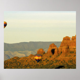 Heteluchtballonnen bij Sedona, Arizona, USA. Poster