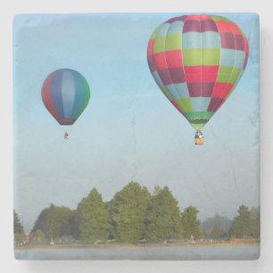 Heteluchtballonnen boven een meer, NZ Stenen Onderzetter