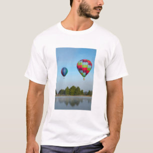 Heteluchtballonnen boven een meer, NZ T-shirt