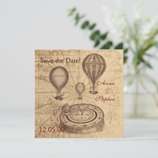 heteluchtballonnen Sla de datum op Save The Date (Staand voorkant)