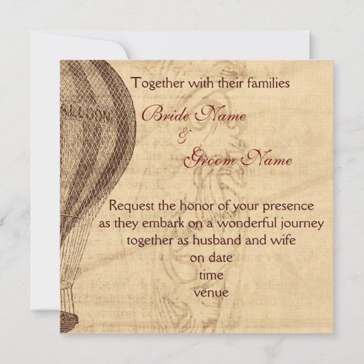 heteluchtballonnen Sla de datum op Save The Date (Achterkant)