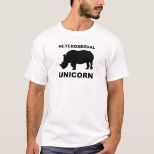 Heteroseksueel Eenhoorn Neushoorn Grappig T-Shirt