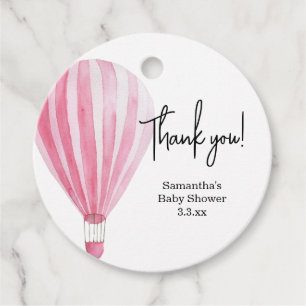 Hetetluftballon - babyshower bedankt bedankjes labels