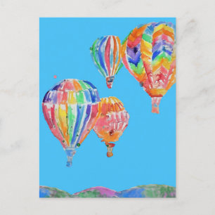 Hetisschuimballon Aquarel Schilderen Ansichtkaart Briefkaart
