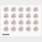 Hettelijke bloemige cupcake bruidsfeest roze monog ronde sticker (Vel)