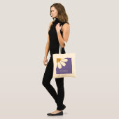 Hetwitte bloemen desing personaliseert naam tote bag (Voorkant (model))