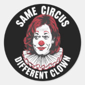 Hetzelfde Circus Verschillende Clown Anti Kamala 2 Ronde Sticker (Voorkant)
