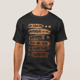 Hetzelfde hart op de binnenste zwarte geschiedenis t-shirt