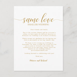 Hetzelfde liefde, kleinere bruiloft, bruiloft inpe briefkaart