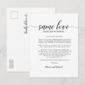 Hetzelfde liefde, kleinere bruiloft, bruiloft inpe briefkaart (Voorkant / Achterkant)