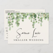 Hetzelfde liefde, kleinere bruiloft eucalyptus gro aankondigingskaart (Voorkant / Achterkant)