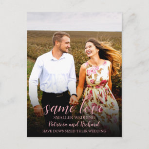 Hetzelfde liefde Minder Trouw Aankondiging Foto Briefkaart