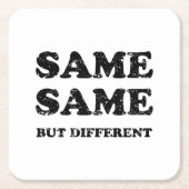 HETZELFDE MAAR VERSCHILLEND VIERKANTE KARTONNEN ONDERZETTER (Voorkant)